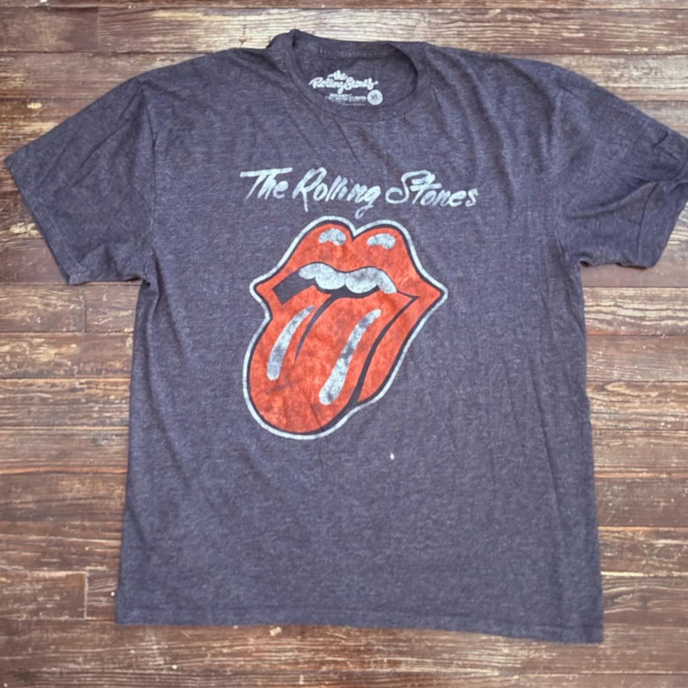 The Rolling Stones Gray T-Shirt with Red Logo